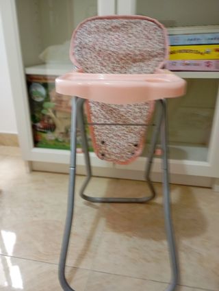 Trona bebé plegable rosa
