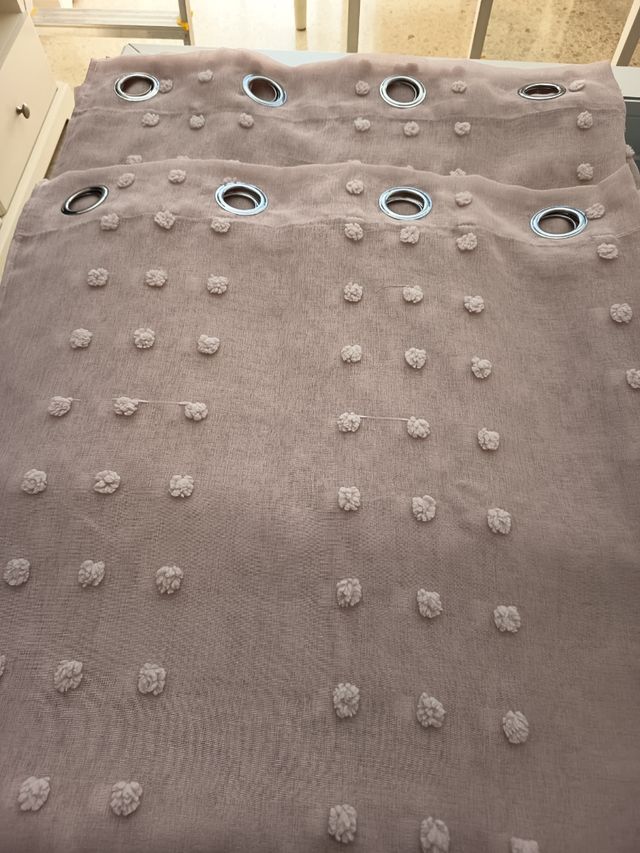 Visillos infantiles rosa empolvado