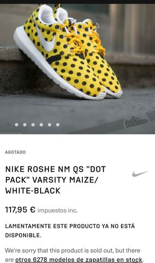 Zapatillas Nike Roshe Run -Puntos Amarillas