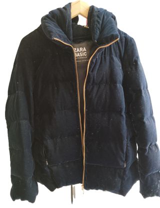 Cazadora Zara terciopelo azul