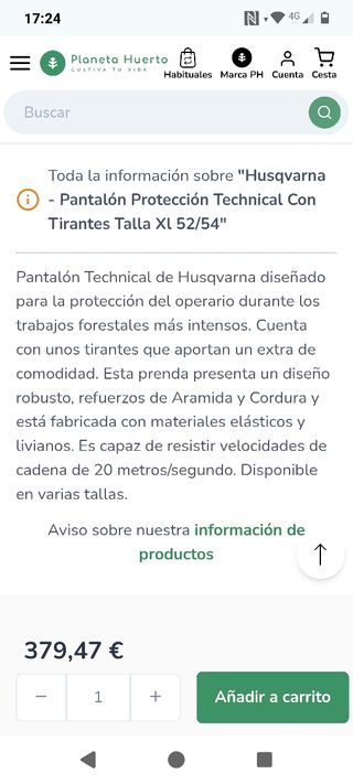 Pantalones Husqvarna forestales