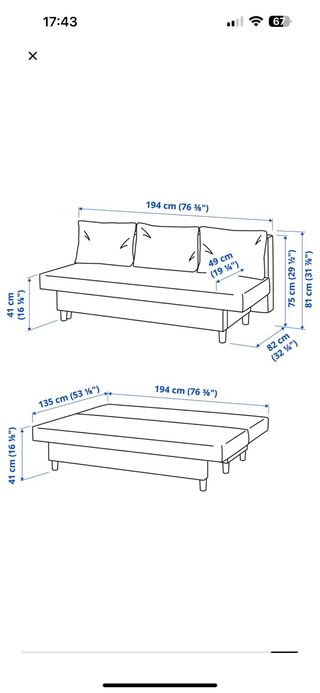 Sofá cama Ikea gris