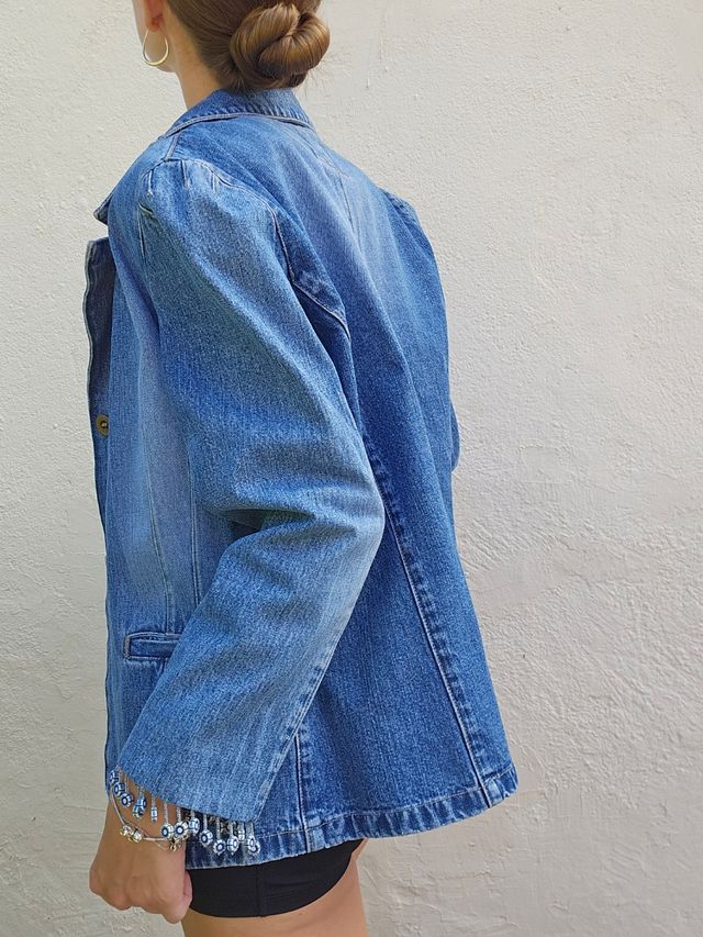 Cazadora vaquera abalorios