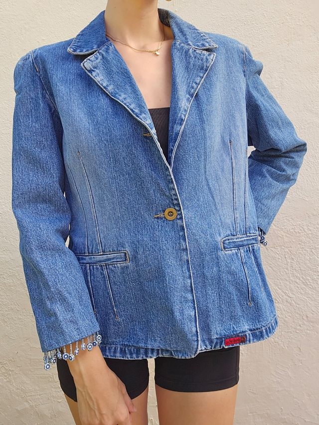 Cazadora vaquera abalorios