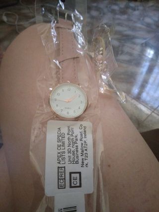 Reloj mujer rosa dorado,regalo pulsera a juego