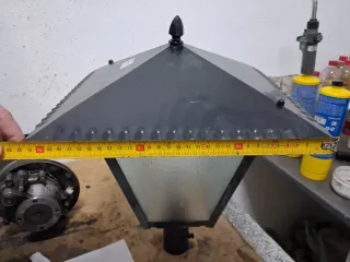 Farola jardín - Negra, metal y cristal