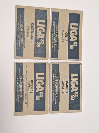 4 Cromos Valencia C.F. años 70-80
