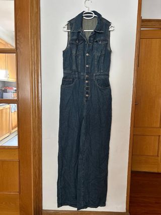 Mono vaquero largo azul sin mangas