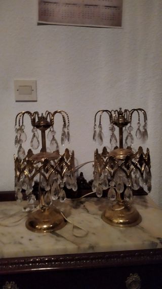 2 Lamparas vintage cristal
