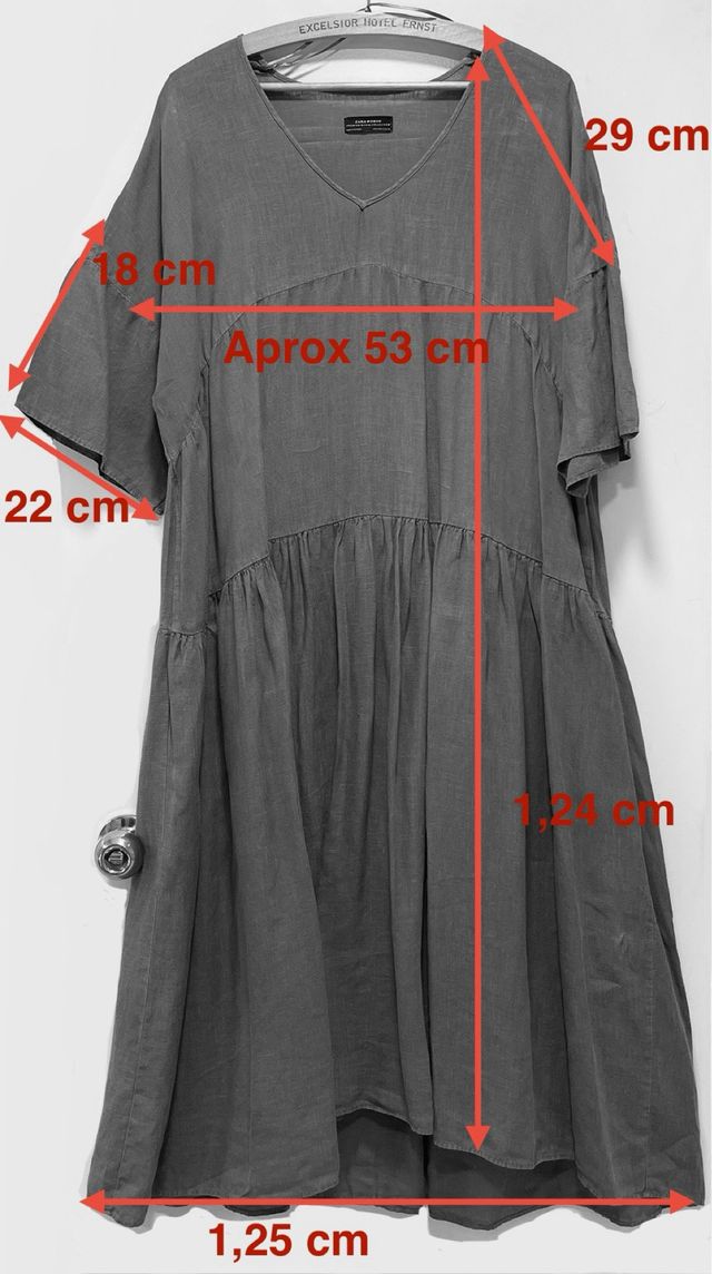 Vestido oversize Zara Lino Verde talla M