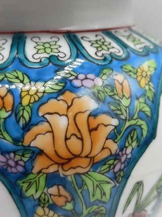 Lampara de mesa de ceramica y madera