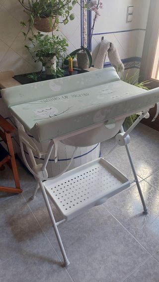 Bañera cambiador bebé Plastimyr + 2 adaptadores.