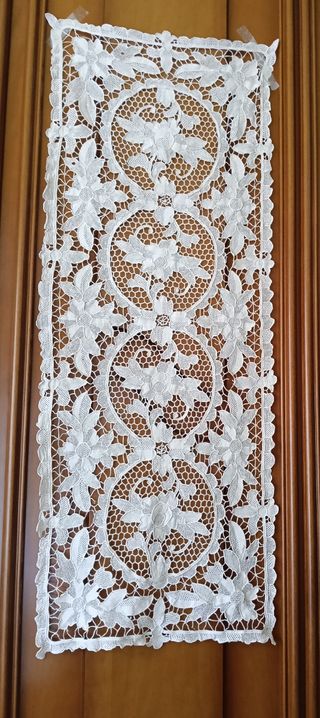 Runner pizzo bianco - ricamato