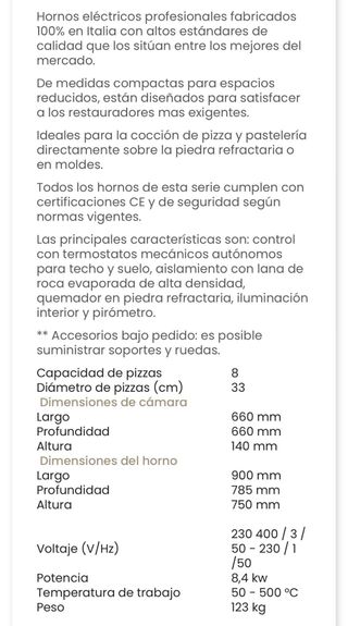 Horno doble para pizzas