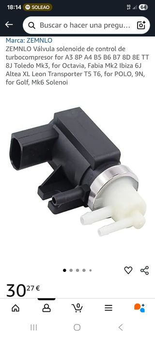 Válvula Solenoide Turbo ZEMNLO nueva