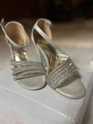 Tacones Plata Brillantes