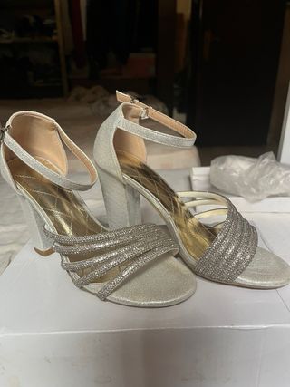 Tacones Plata Brillantes