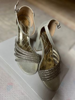 Tacones Plata Brillantes