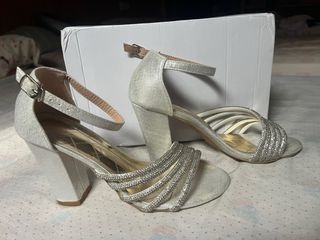 Tacones Plata Brillantes