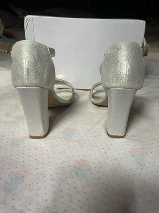 Tacones Plata Brillantes