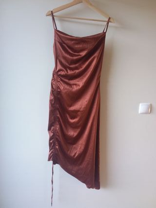 Vestido Castanho Cetim - Tam. P