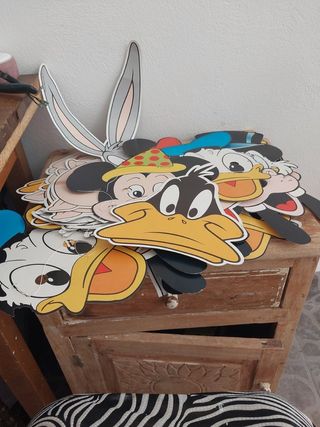 Máscaras cartón Bugs Bunny, Pato Donald