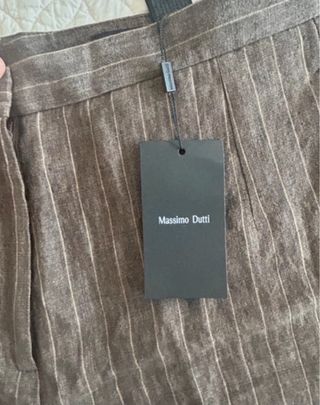 Traje lino Massimo Dutti marrón