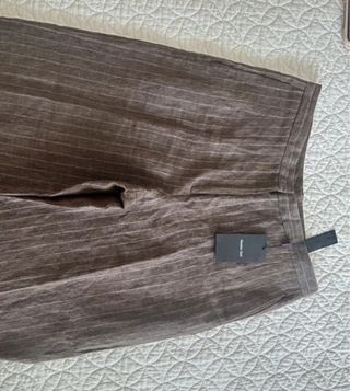 Traje lino Massimo Dutti marrón