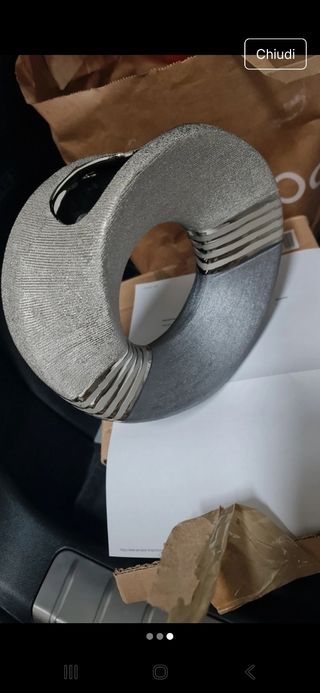 Vaso Decorativo Grigio Argento