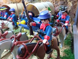 PLAYMOBIL SOLDADOS NORDISTAS,SUDISTAS,CARRETAS, ET