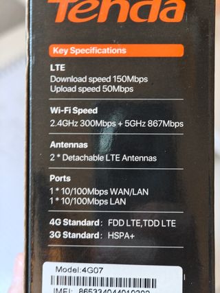 Router Tenda 4G LTE 4G07