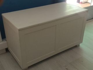 Baúl blanco madera - Decoración