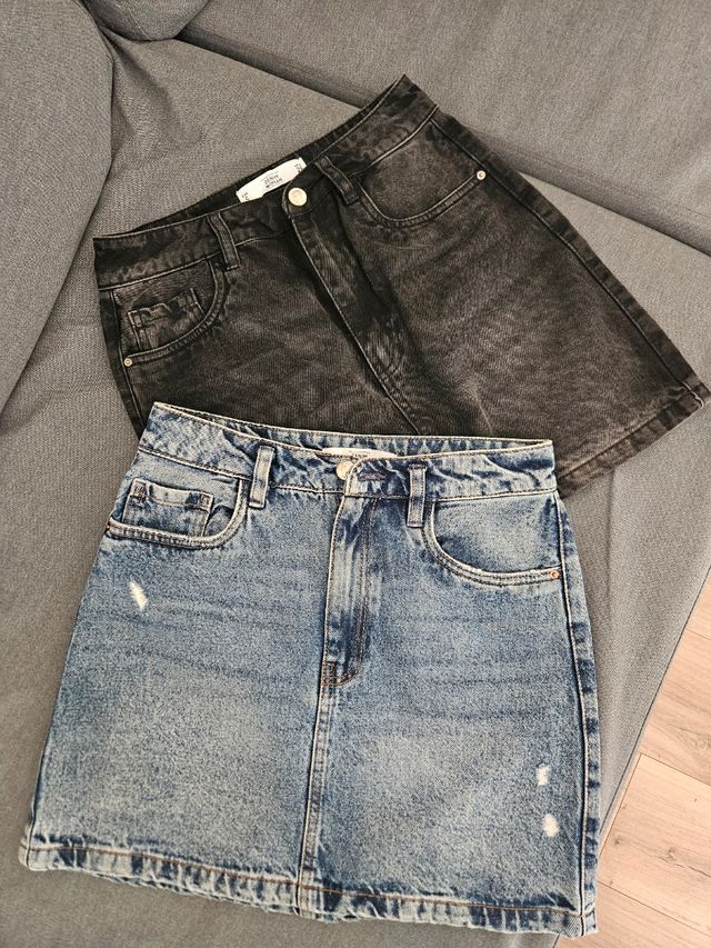 2 Faldas Vaqueras - Negro y Azul