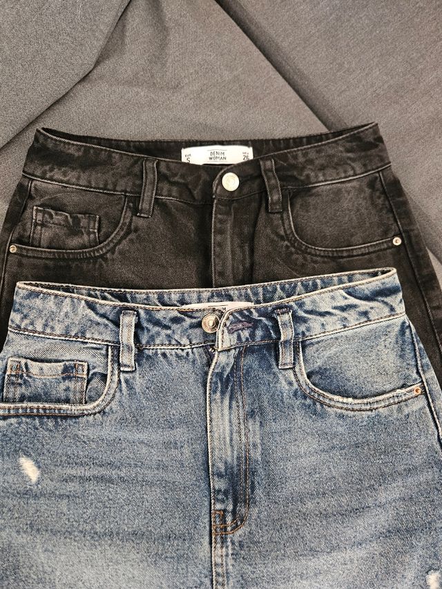 2 Faldas Vaqueras - Negro y Azul