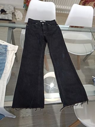 Vaqueros campana Mango negros