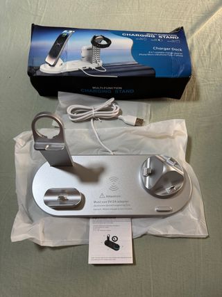 Base de carga 6 en 1 para móvil, reloj y AirPods 