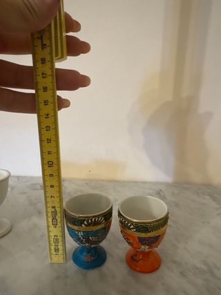 2 Portauova in Ceramica - Arancione e Turchese
