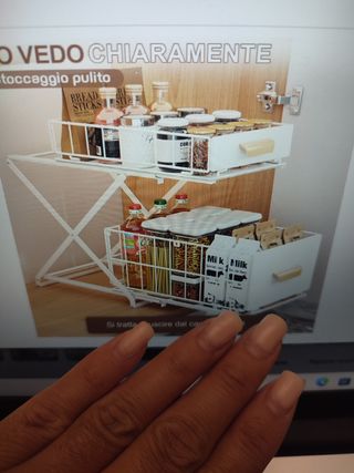 Organizzatore spezie cucina - 2 ripiani