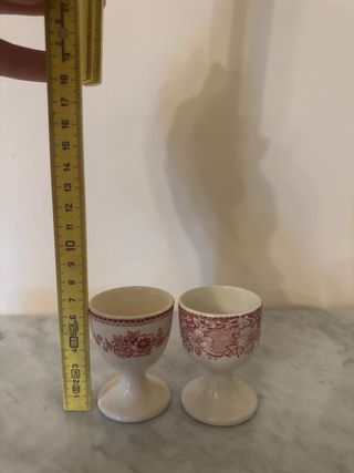 2 Portauova in Porcellana - Rosso&Bianco