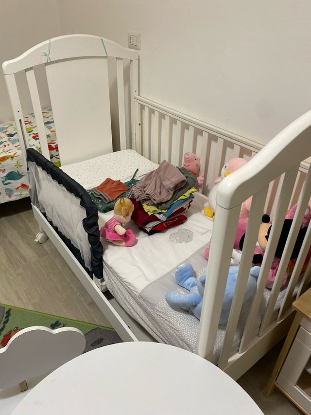 Culla bianca con materasso 60x130x10