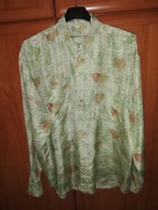 Camisa hombre, marca BAROCCO M ( 39 40) seda 100%