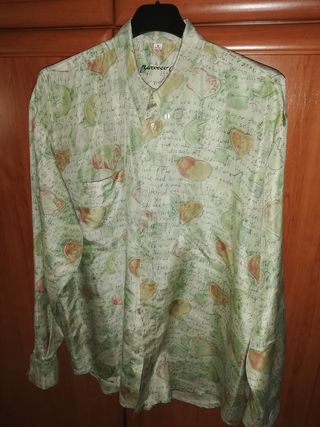 Camisa hombre, marca BAROCCO M ( 39 40) seda 100%