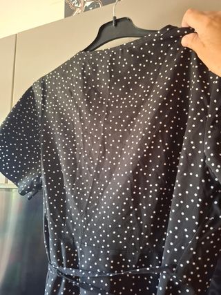 Vestido negro lunares - cruzado