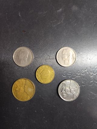 Monedas Bélgica: 5 piezas colección