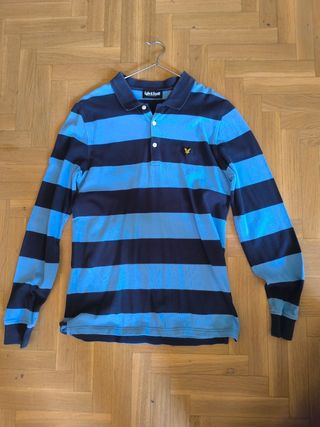 Polo Lyle & Scott rayas azul marino M