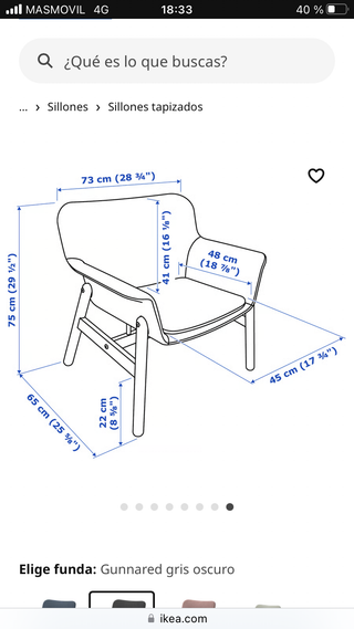 Butaca Ikea VEDBO Gris