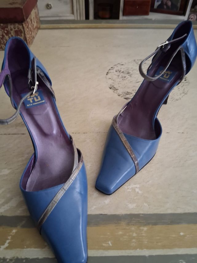 Zapatos 45 TU azul plata
