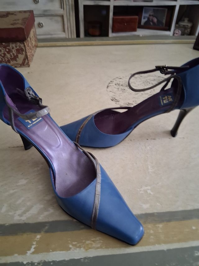 Zapatos 45 TU azul plata