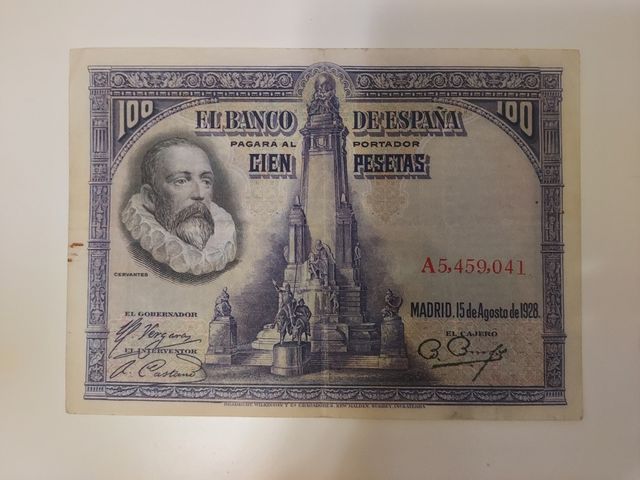 Billete 100 pesetas 1928 Cervantes – Coleccionismo