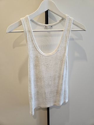 Top tirantes Zara blanco - Talla S